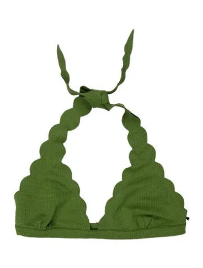Pre-owned Marysia Scalloped Accent Top W/ Tags In Green