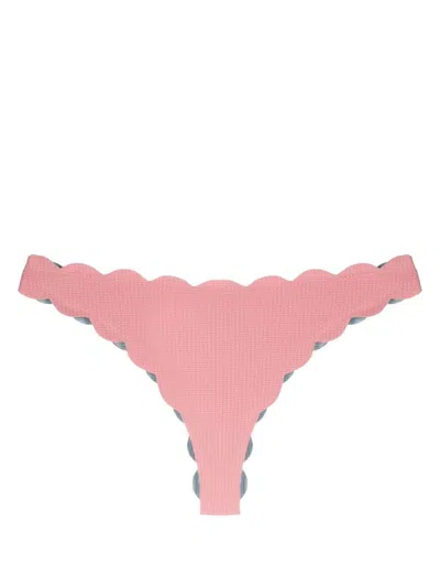 Marysia Scalloped-edge Detail Bikini Bottoms In Pink