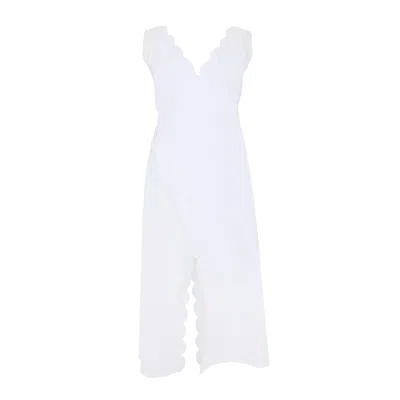 Marysia Scalloped Gehry Wrap Dress Coconut