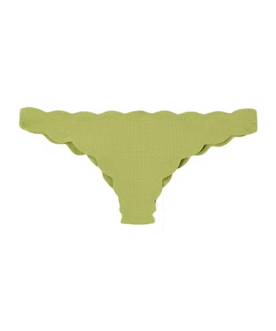 Marysia Seersucker Bikini Briefs In Green