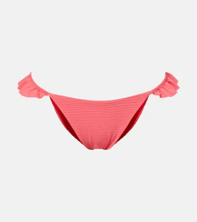 Marysia Seraphine Ruffled Bikini Bottoms In Pink