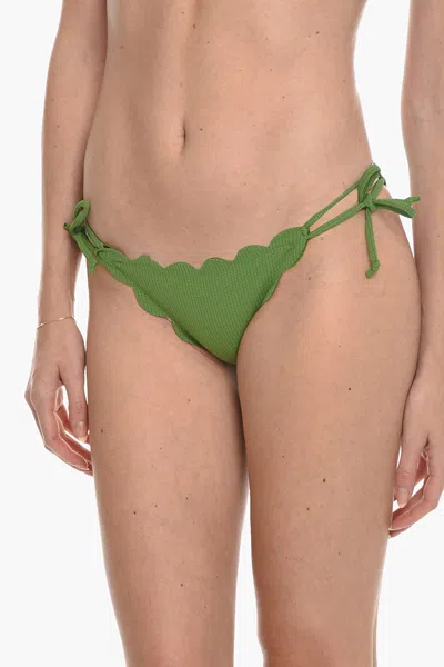Marysia Solid Color Mott Bikini Bottom With Scalloped Edges S Standard Size In Green