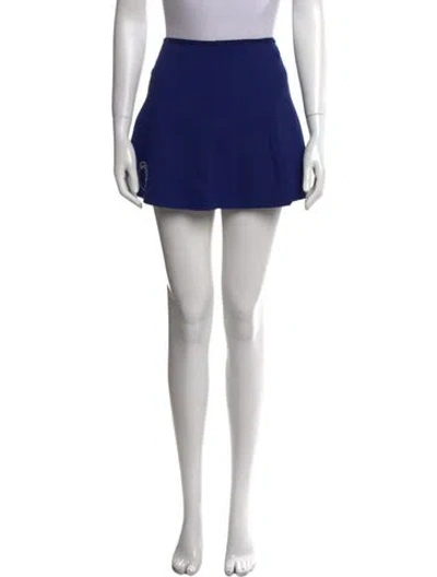 Pre-owned Marysia Sport Embroidered Accent Mini Skirt In Blue
