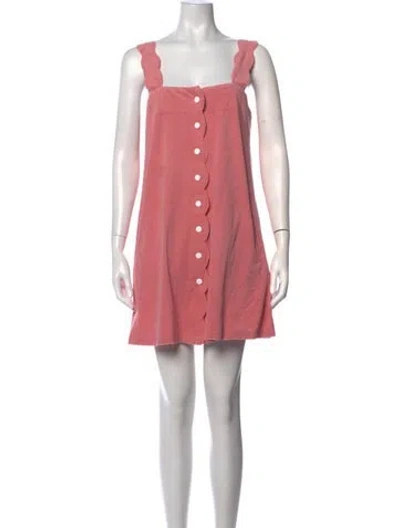 Pre-owned Marysia Square Neckline Mini Dress In Pink