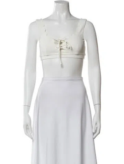 Pre-owned Marysia Square Neckline Sleeveless Crop Top In Neutrals