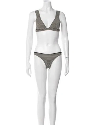 Pre-owned Marysia Striped Bikini In Black