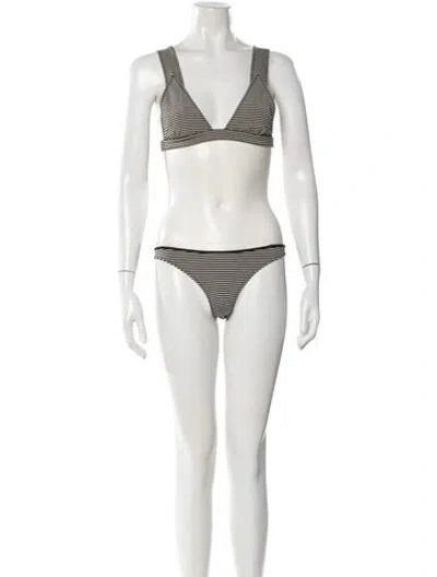 Pre-owned Marysia Striped Bikini In White