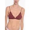 Marysia Triangle Santa Clara Bikini Top With Scalloped Edge L Standard Size