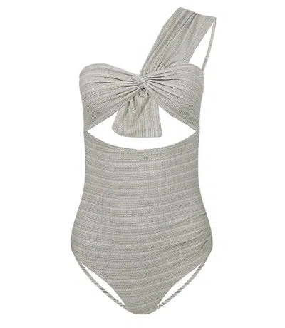 Marysia Venice Maillot Brick Print In Gray