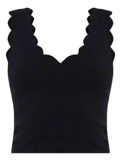 Marysia Venus Scalloped-hem Cropped Top
