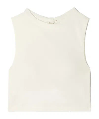 Marysia Victoria Cutout Stretch-seersucker Tennis Top In Cream