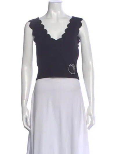 Pre-owned Marysia V-neck Sleeveless Crop Top In Blue