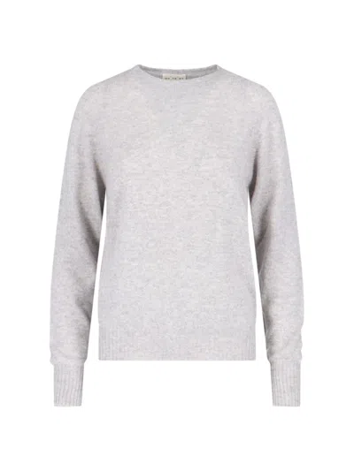 Ma'ry'ya 100% Cashmere Crewneck Sweater For Women In Gray