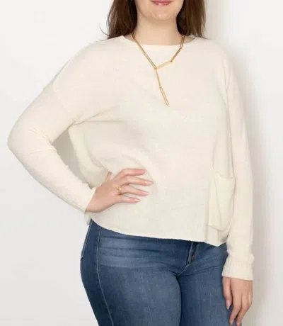 Ma'ry'ya Boatneck Boucle Pullover Sweater In Cream In White