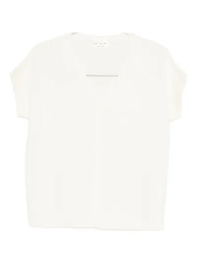Ma'ry'ya Buttoned Knitted Top In White