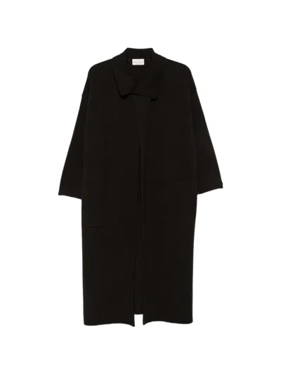 Ma'ry'ya Buttoned-collar Coat In Brown