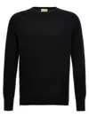Ma'ry'ya Cashmere Blend Wool Sweater With Ribbed Detailing In Black