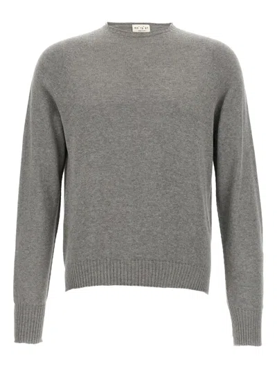Ma'ry'ya Cashmere Blend Wool Sweater With Ribbed Details In Gray