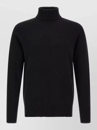 Ma'ry'ya Cashmere Virgin Wool High Neck Jumper In Black