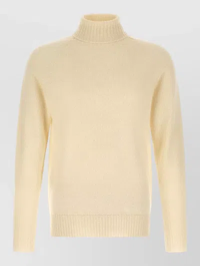 Ma'ry'ya Cashmere Wool High Neck Sleeveless Sweater In Neutral