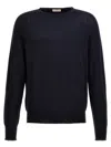 Ma'ry'ya Crew-neck Knit Sweater In Cashmere-cotton Blend In Black