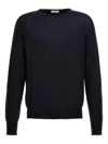Ma'ry'ya Crew-neck Knit Sweater In Cashmere-cotton Blend In Black