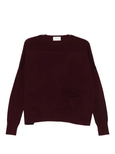 Ma'ry'ya Crew-neck Sweater In Burgundy