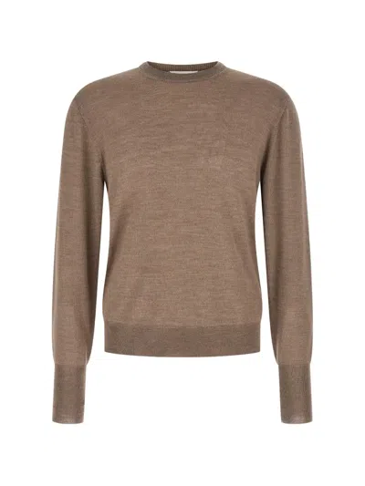 Ma'ry'ya Crew-neck Sweater In Brown