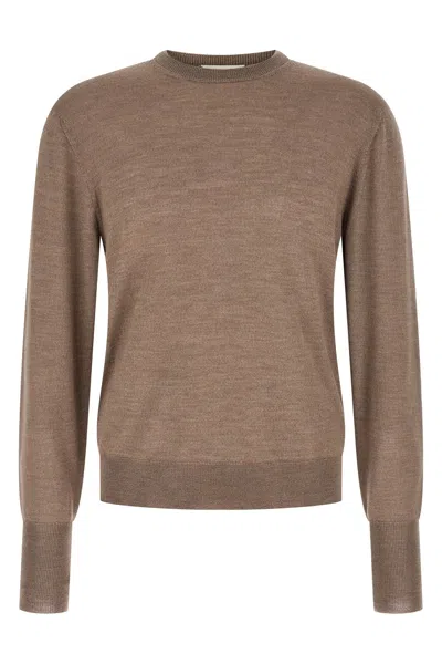 Ma'ry'ya Grey Crew-neck Sweater In Brown