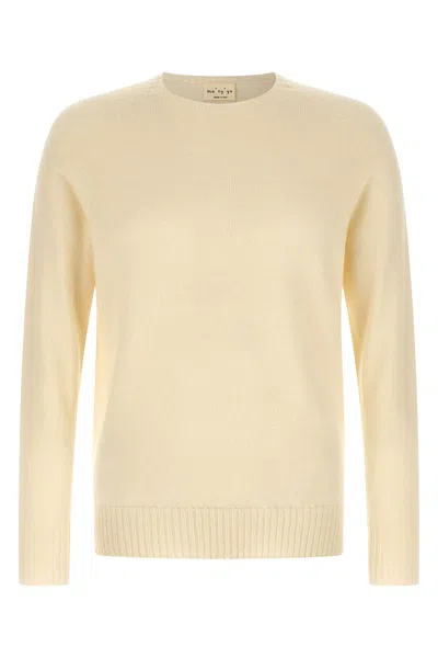 Ma'ry'ya Crew-neck Sweater With Slits In Multi