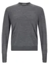 Ma'ry'ya Lightweight Knit Crew Neck Sweater In Gray
