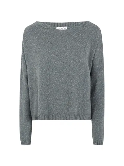 Ma'ry'ya Flecked Boat-neck Sweater In Gray
