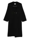 Ma'ry'ya Front-pocket Buttoned Cardi-coat In Black