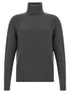Ma'ry'ya High Neck Virgin Wool And Cashmere Blend Sweater In Gray