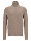 Ma'ry'ya Grey Turtle-neck Sweater In Brown