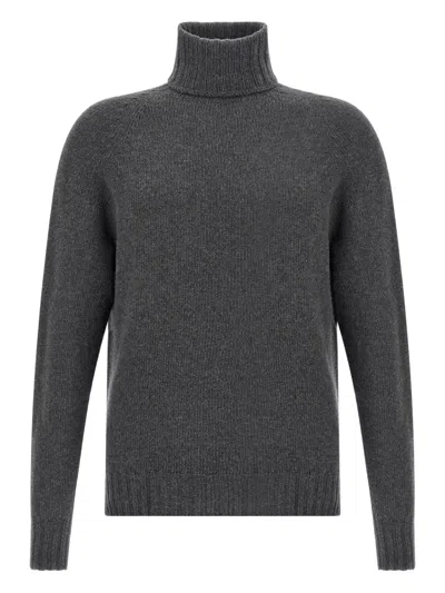 Ma'ry'ya High Neck Virgin Wool And Cashmere Blend Sweater In Gray