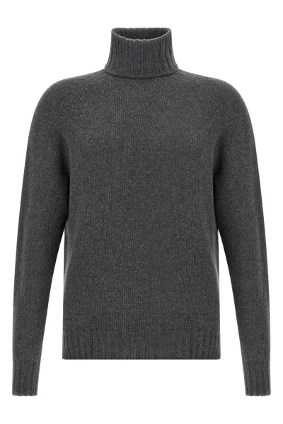 Ma'ry'ya High-neck Cuffed-sleeve Sweater In Gray