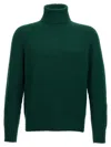 Ma'ry'ya Ribbed Turtleneck Wool Blend Sweater In Green