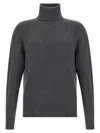 Ma'ry'ya High Neck Virgin Wool And Cashmere Blend Sweater In Gray