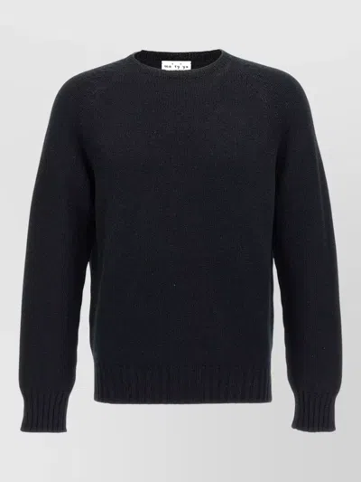Ma'ry'ya Knit Pullover Crew Neck Long Sleeves In Black