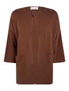 Ma'ry'ya Light Fold Back Coat In Brown