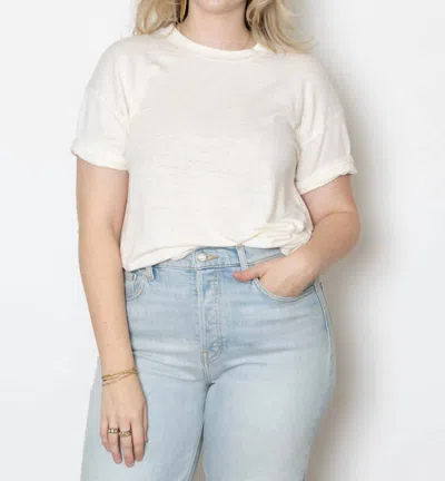 Ma'ry'ya Linen R-neck Tee In White In Neutral