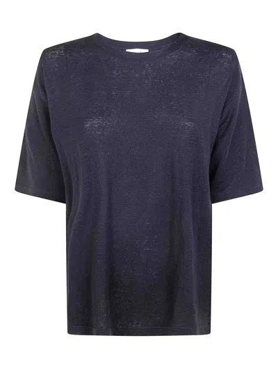 Ma'ry'ya Lino Stretch T-shirt In Black