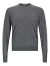 Ma'ry'ya Lightweight Knit Crew Neck Sweater In Gray