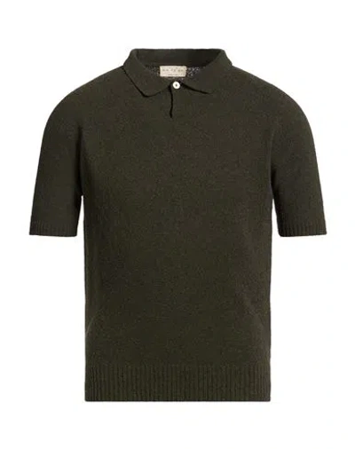 Ma'ry'ya Man Sweater Dark Green Size M Cotton, Polyamide