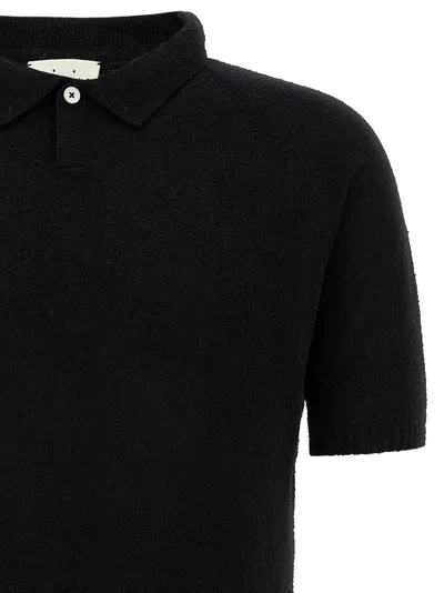 Ma'ry'ya Men's Bouclé Cotton Polo Shirt In Black