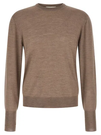 Ma'ry'ya Merino, Silk & Cashmere Knit Sweater In Taupe