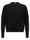 Ma'ry'ya Oversized Wool Sweater With Raw Cut Neckline And Front Pocket In Animal Print