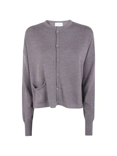 Ma'ry'ya Patch-pocket Cardigan In Gray