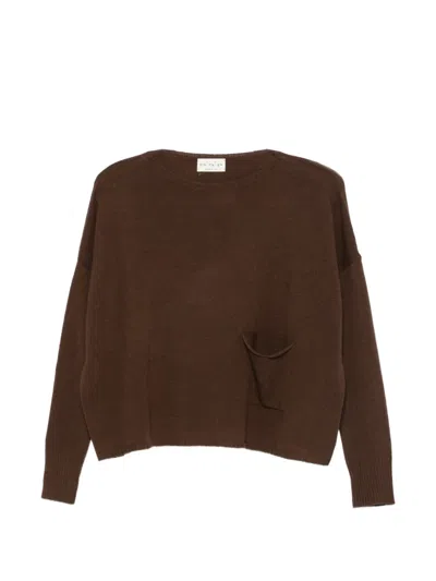 Ma'ry'ya Patch-pocket Knitted Sweater In Brown